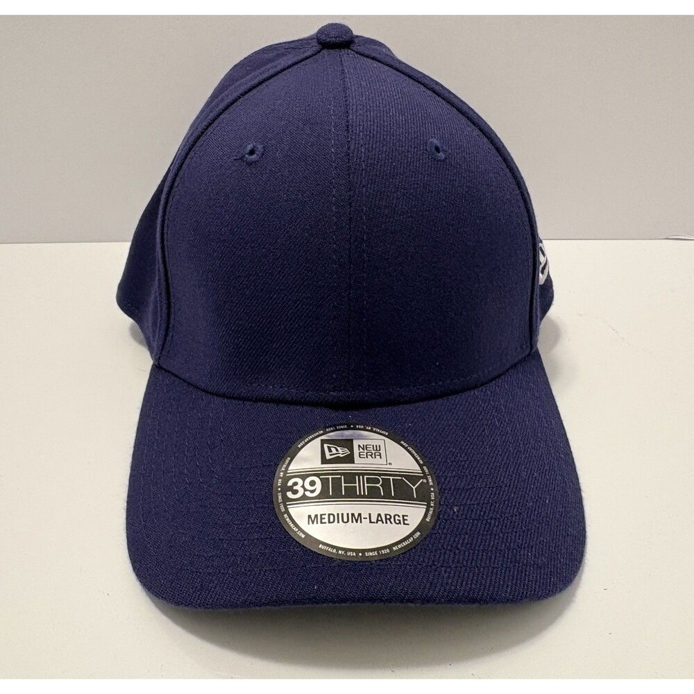 NEW M/L New Era 39Thirty Fitted Flex Cap Hat Blank Blue